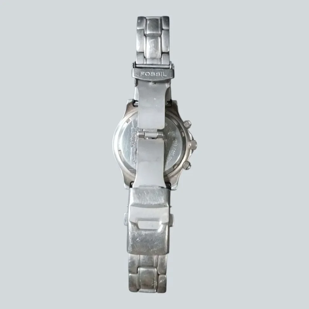 Mens FOSSIL Blue Speedway TI-5010 Titanium Chronograph Watch Needs Battery